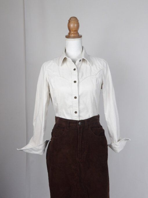 chemise côtelé vintage années 80's