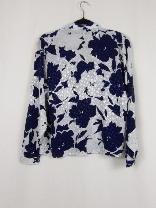 Chemise blanches a motifs bleu 
