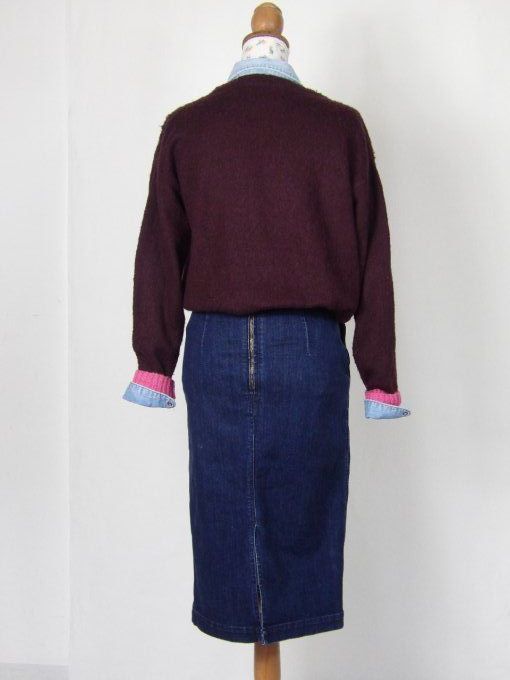 Jupe mi-longue en jean année 90's 