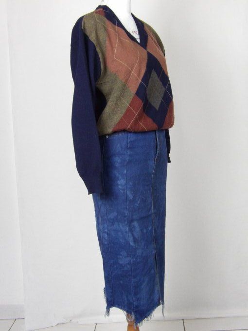 Jupe mi-longue en jean année 90's 